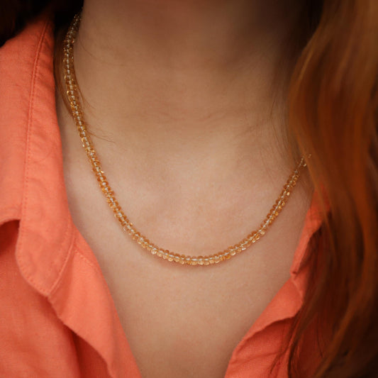 Citrine Sun Moon Necklace