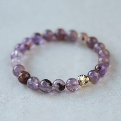Auralite 23 Bracelet 8mm, Healing Crystal Bracelet, Healing Crystals and Stones, Bracelets for Women, Mothers Day, Reiki #0241