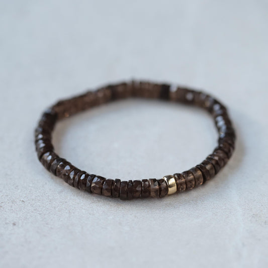 AAAA+ Smoky Quartz Bracelet | Smoky quartz beaded bracelet | Grounding the Root Chakra | Smooth round smoky quartz | AAA smoky quartz