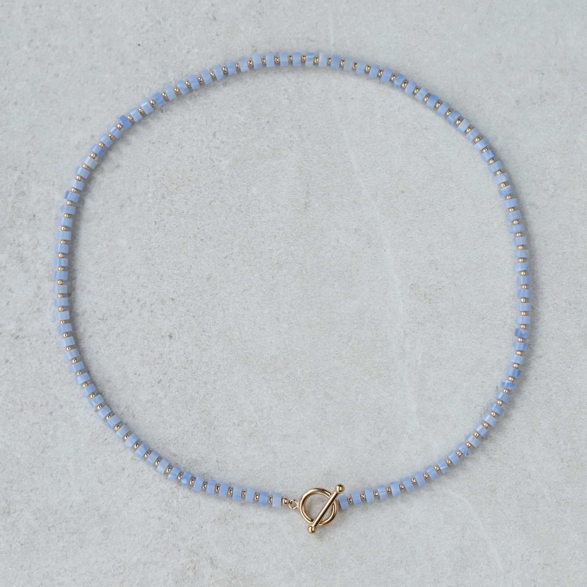 AAAA+ Blue Lace Agate Beaded Necklace, Blue Lace Agate necklace [ENBM1881] | Blue Lace Agate Necklace | Blue Lace Agate Necklace