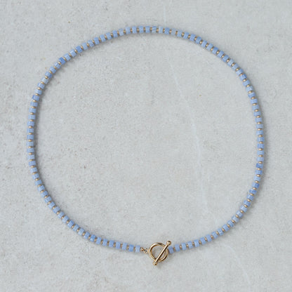 AAAA+ Blue Lace Agate Beaded Necklace, Blue Lace Agate necklace [ENBM1881] | Blue Lace Agate Necklace | Blue Lace Agate Necklace