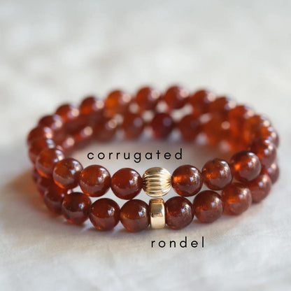 14K Gold Hessonite Garnet Bracelet - January Birthday Gift, Garnet Hessonite 8mm bracelet [EBHM1598], Natural AAA Garnet Jewelry, Hessonite
