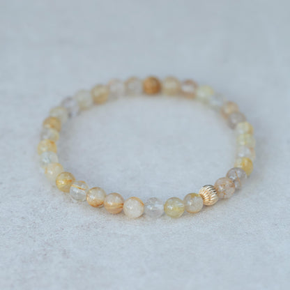 Golden rutilated quartz bracelet 6mm