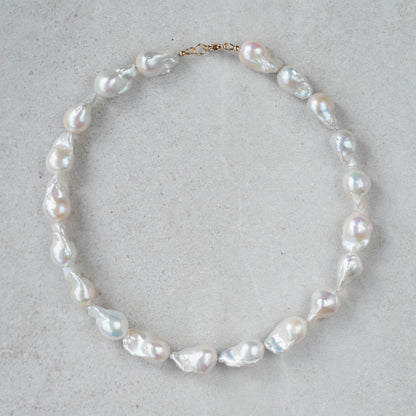 14K SOLID GOLD Baroque Pearl necklace | Pearl necklace 14K gold filled | Boho freshwater pearl necklace | pearl necklace | June birthday