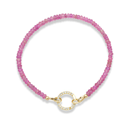 Pink Sapphire bracelet | dainty sapphire jewelry | Micro faceted pink sapphire | genuine pink sapphire | dainty AAA pink sapphire #0160