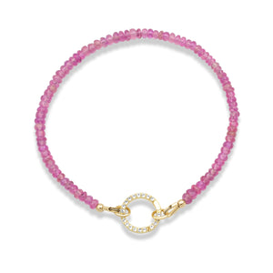 Pink Sapphire bracelet | dainty sapphire jewelry | Micro faceted pink sapphire | genuine pink sapphire | dainty AAA pink sapphire #0160