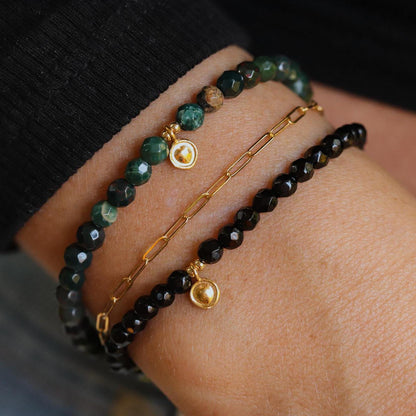 Faceted bloodstone with heart