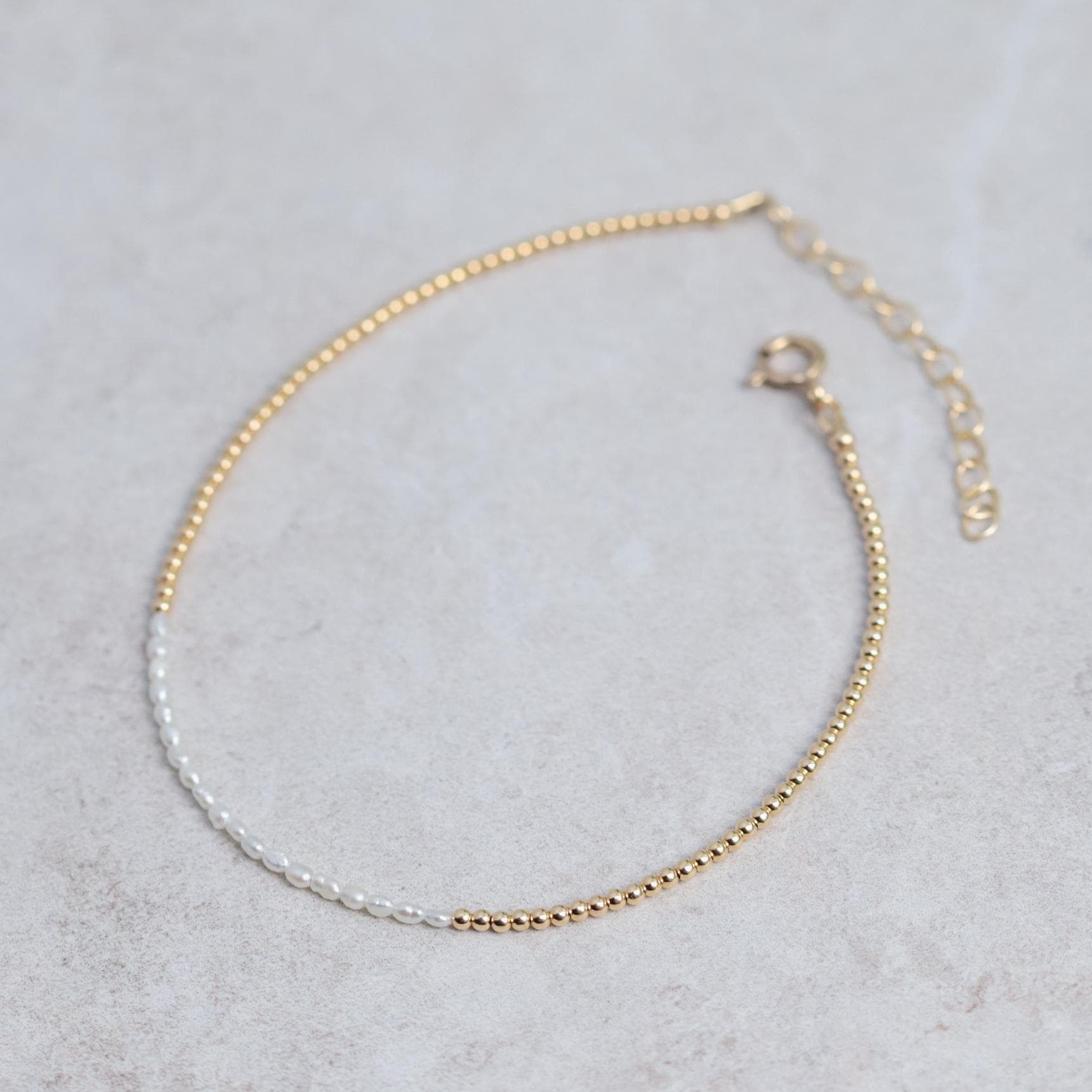 Fresh Water Pearl Anklet | Beaded anklet bracelet gold filled | women's beaded ankle bracelet | peal jewelry | pearl anklet #0425