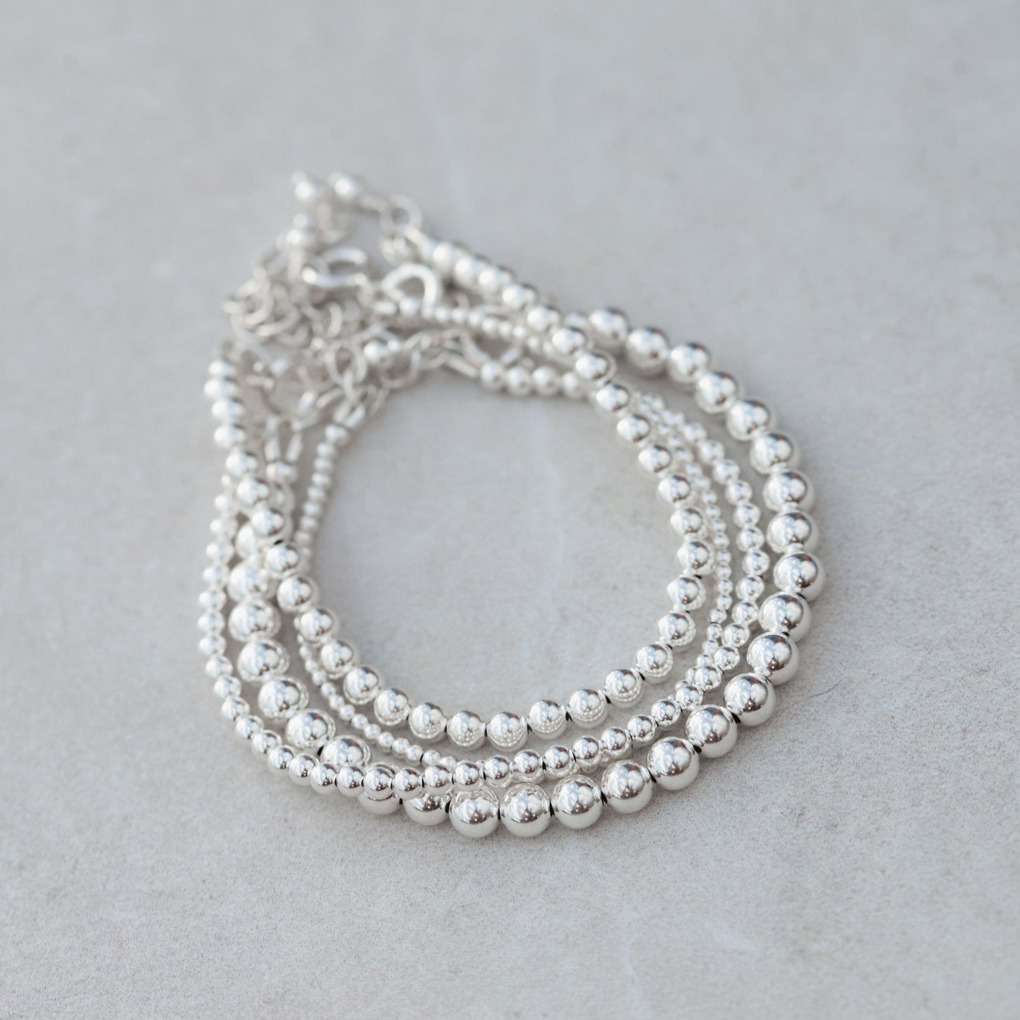 Sterling Silver Beaded Bracelet