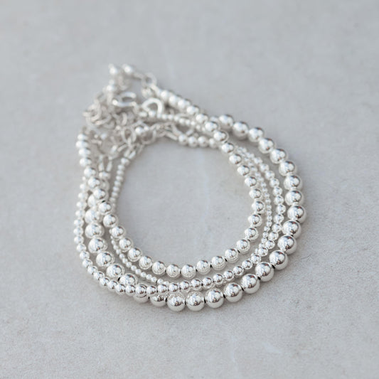 Sterling Silver Beaded Bracelet