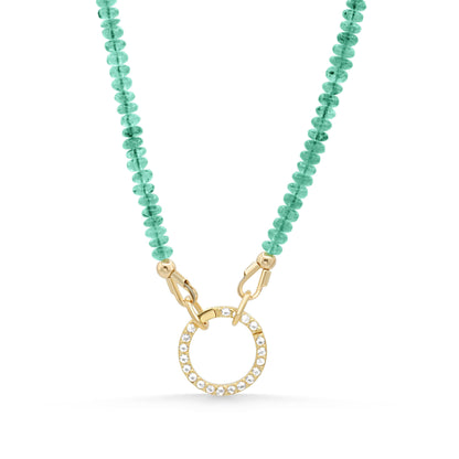 Zambian Emerald Necklace, Zambian emerald necklace | May birthstone necklace | smooth dainty Zambian emerald beaded