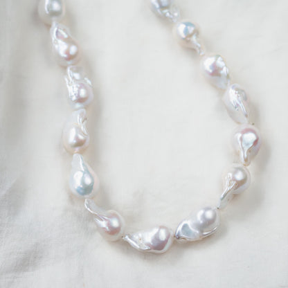 14K SOLID GOLD Baroque Pearl necklace | Pearl necklace 14K gold filled | Boho freshwater pearl necklace | pearl necklace | June birthday