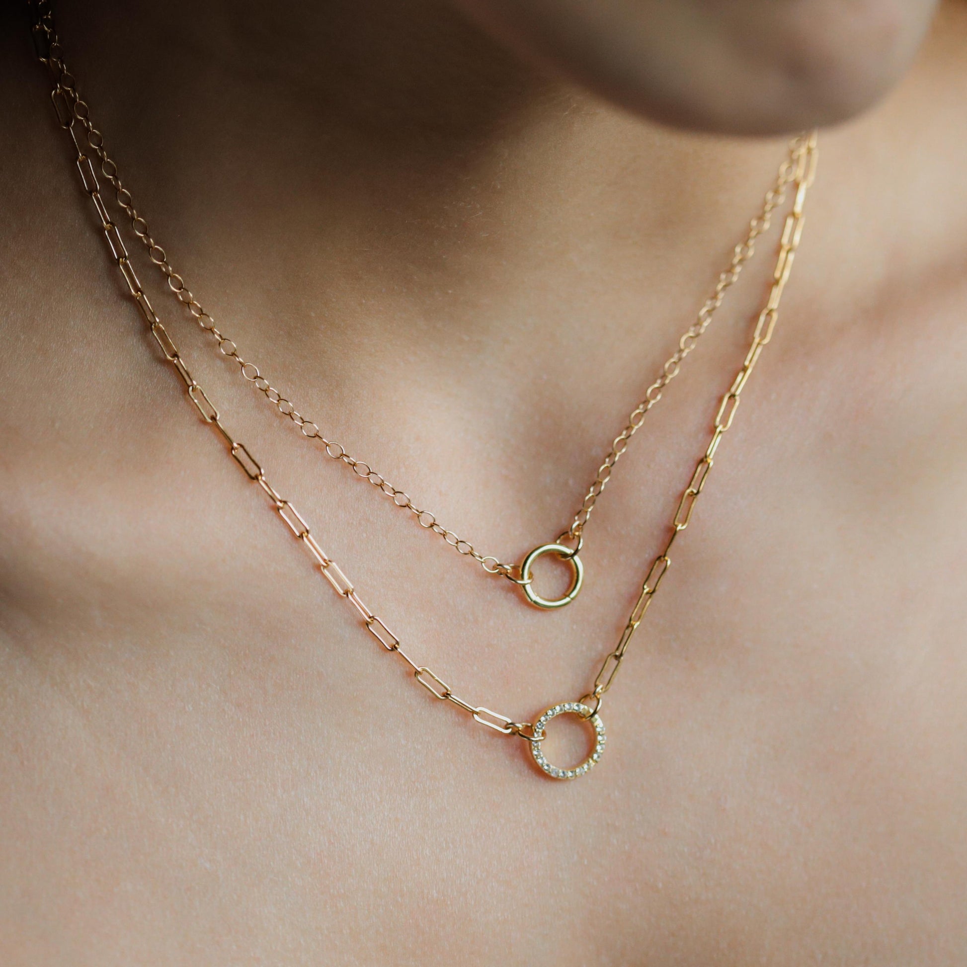 14k Gold Filled Cable Chain Necklace, gold filled carabiner necklace, everyday gold necklace, paperclip chain jewelry | gold vermeil #CN