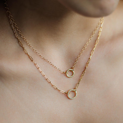 14k Gold Filled Cable Chain Necklace, gold filled carabiner necklace, everyday gold necklace, paperclip chain jewelry | gold vermeil #CN