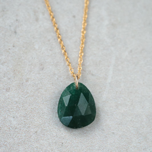 Green aventurine pendant Necklace, Green aventurine necklace [EPGM1486], Genuine Green aventurine Jewelry, 14K gold filled Green aventurine