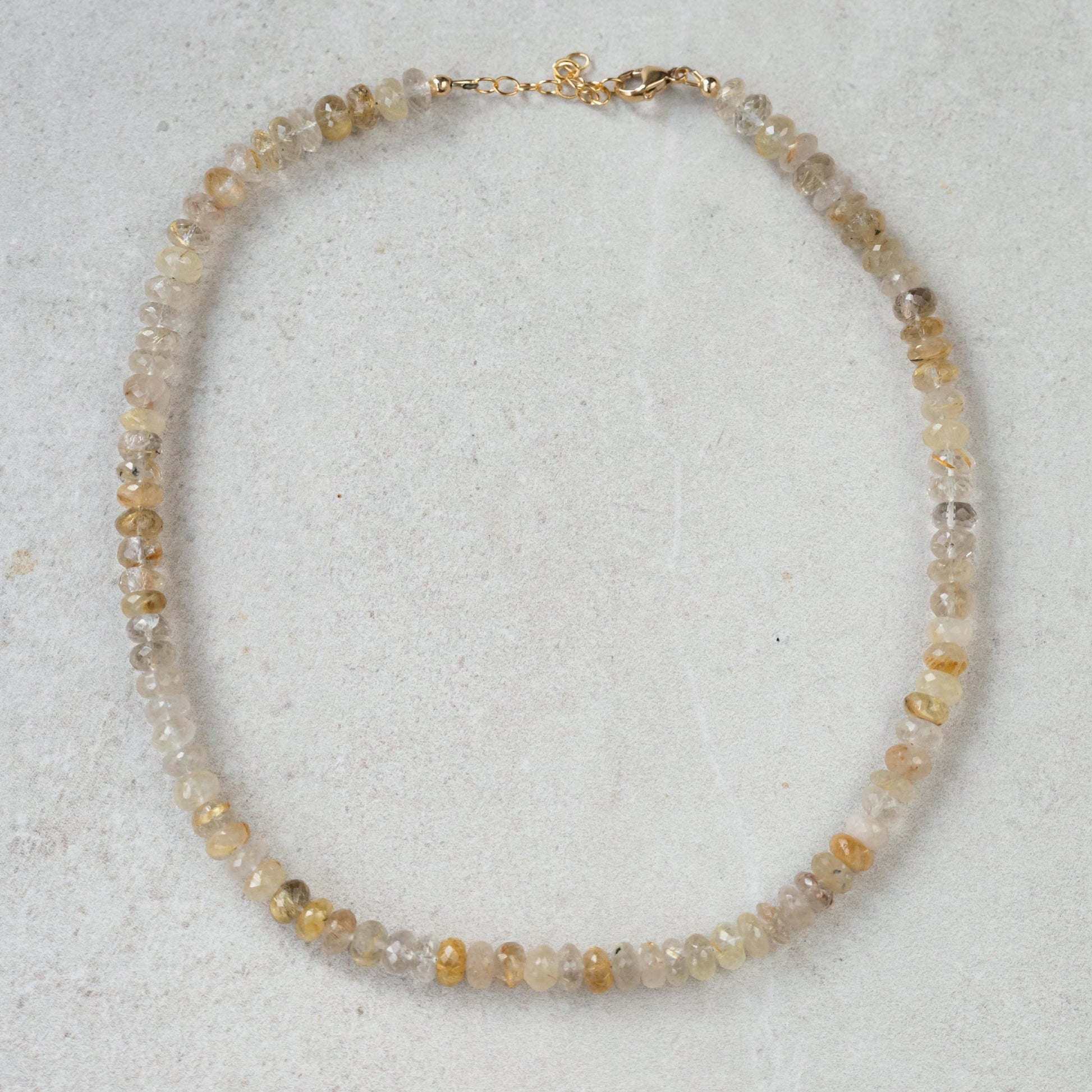 Golden Rutilated Quartz Necklace - 14K