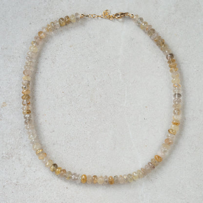 Golden Rutilated Quartz Necklace - 14K