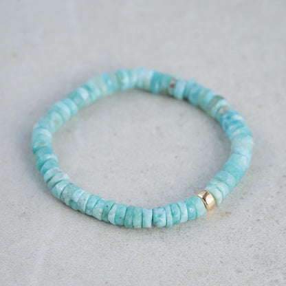 Larimar heishi bracelet