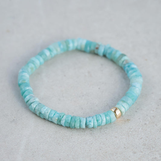 Larimar heishi bracelet
