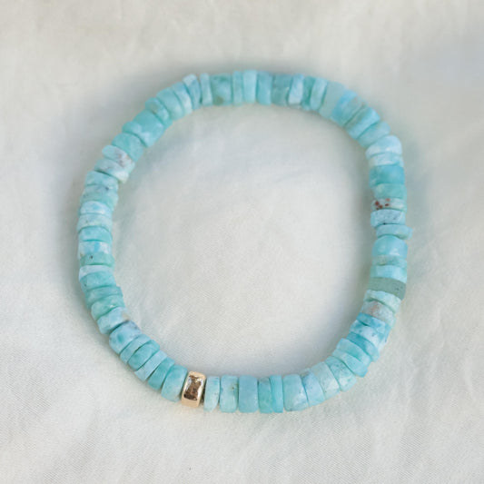 Larimar heishi bracelet