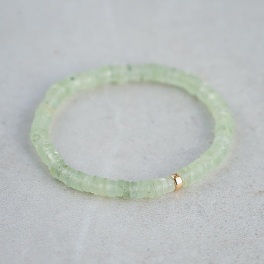 Prehnite beaded bracelet | Green prehnite jewelry | Beaded prehnite bracelet | Prehnite Crystal Gemstone | green gemstone bracelet