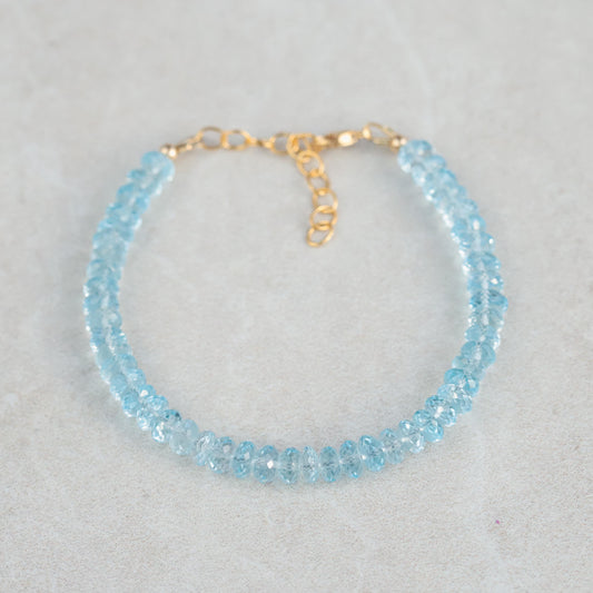 Blue Topaz Bracelet | genuine blue topaz gold | November birthstone bracelet | genuine blue topaz jewelry | blue topaz AAAA bracelet
