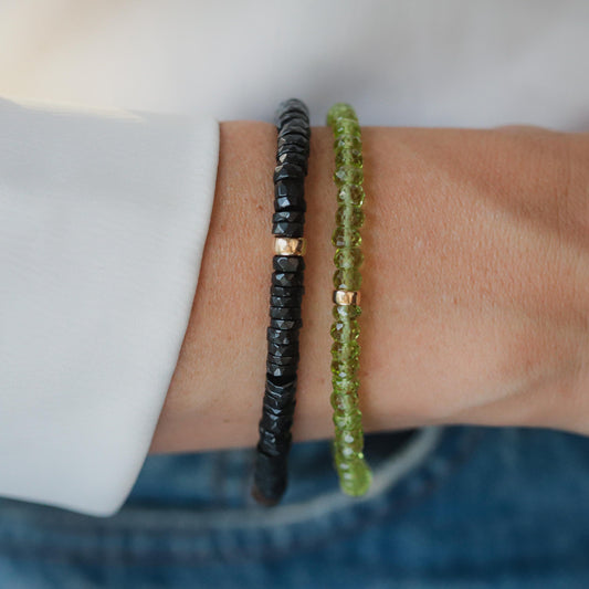 14K GOLD peridot bracelet | faceted highest quality peridot bracelet | 100% genuine peridot | natural peridot beaded bracelet