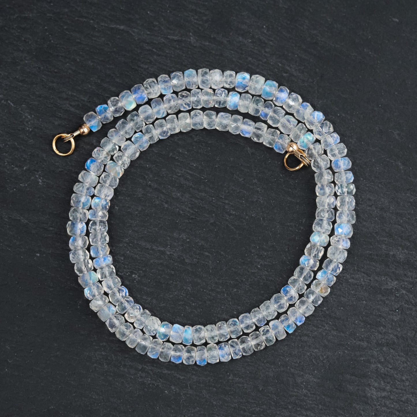 AAAA+ Rainbow Moonstone Necklace | Moonstone carabiner necklace | Moonstone beaded necklace choker | June birthstone | Moonstone jewelry
