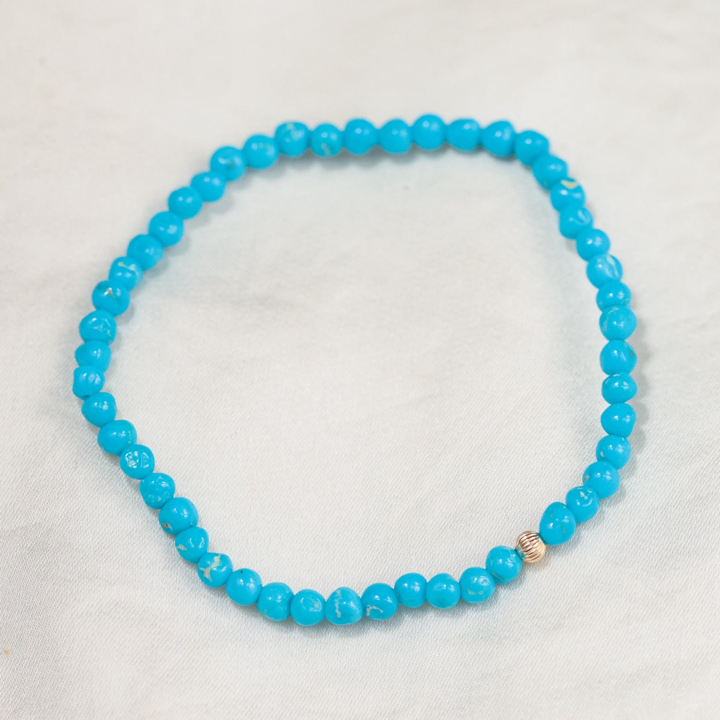 14K GOLD Turquoise Bracelet, All Natural Sleeping Beauty Turquoise Bracelet, Sleeping Beauty Turquoise Jewelry, December Birthstone