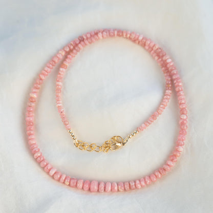 AAAA+ Rhodochrosite Beaded Necklace, Rhodochrosite necklace | Rhodochrosite Necklace | Rhodochrosite Necklace | Rhodochrosite necklace