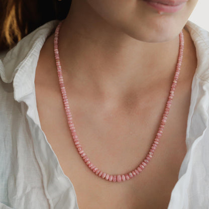 AAAA+ Rhodochrosite Beaded Necklace, Rhodochrosite necklace | Rhodochrosite Necklace | Rhodochrosite Necklace | Rhodochrosite necklace