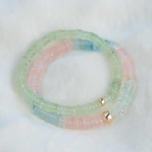 Prehnite beaded bracelet | Green prehnite jewelry | Beaded prehnite bracelet | Prehnite Crystal Gemstone | green gemstone bracelet
