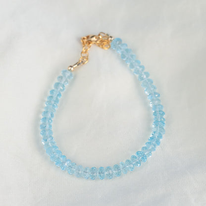 Blue Topaz Bracelet | genuine blue topaz gold | November birthstone bracelet | genuine blue topaz jewelry | blue topaz AAAA bracelet
