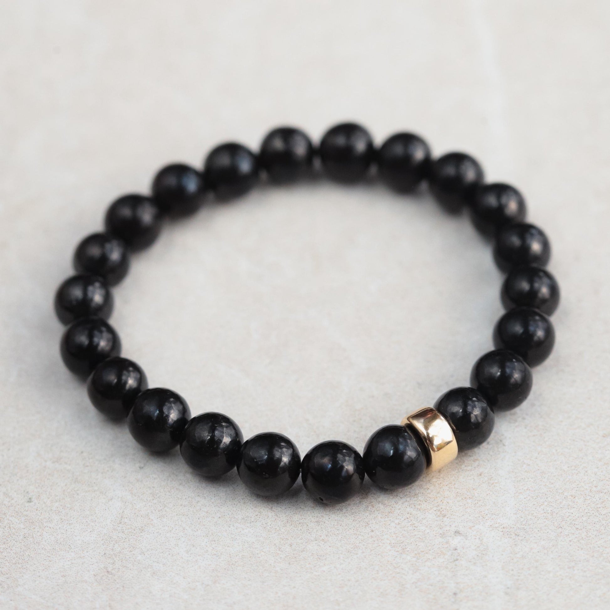 14K SOLID GOLD Shungite 4mm, 6mm or 8mm, [EBSM1973] emf Protection Top Quality Stone EMF Protection, Spiritual Cleansing, Detox Bracelet