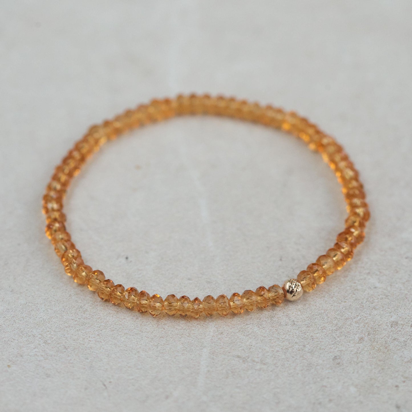 SOLID 14K GOLD aaaa+ natural citrine 4mm | Citrine Bracelet 4mm | Natural Citrine Stone Solar Plexus Chakra Meditation Bracelet Yoga