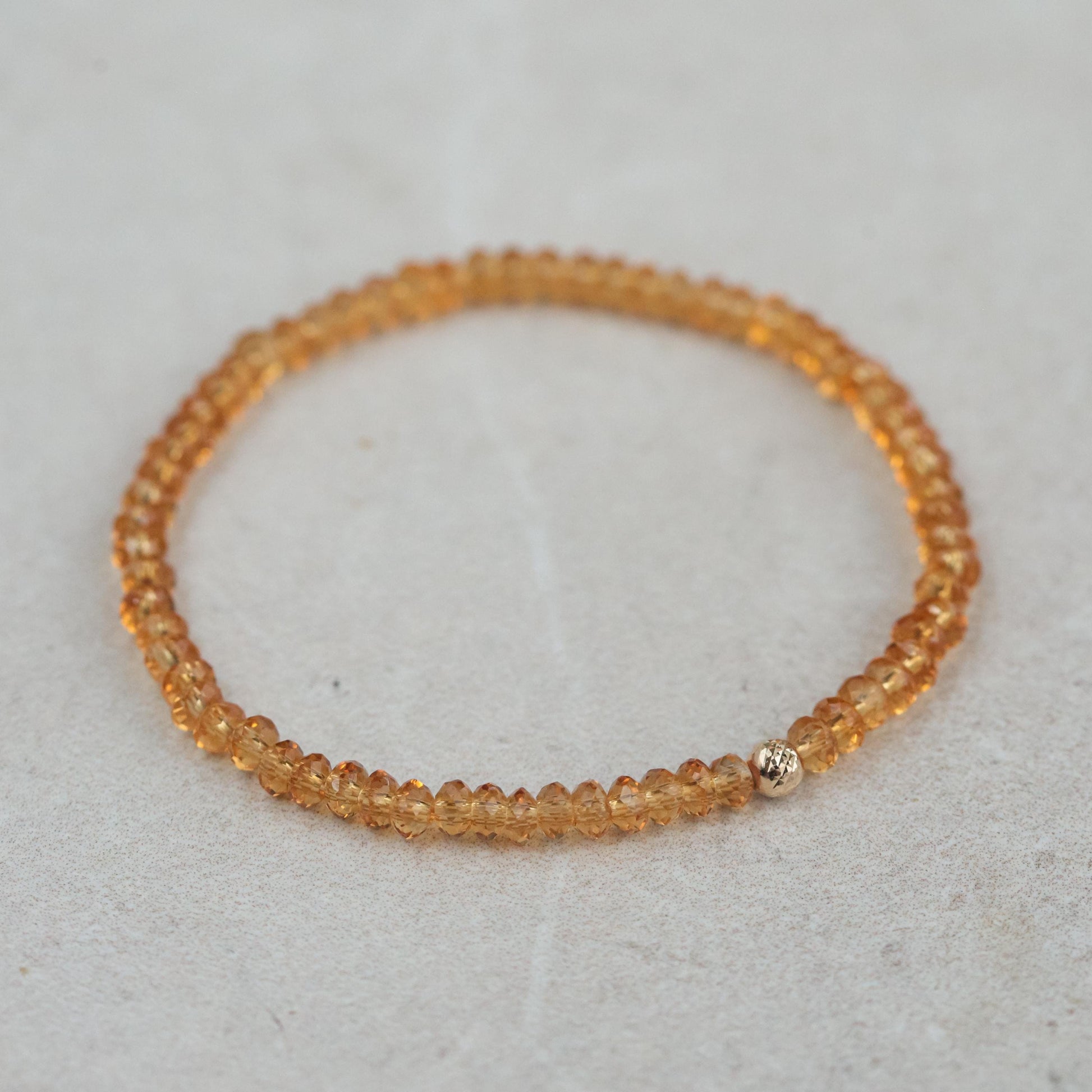 SOLID 14K GOLD aaaa+ natural citrine 4mm | Citrine Bracelet 4mm | Natural Citrine Stone Solar Plexus Chakra Meditation Bracelet Yoga