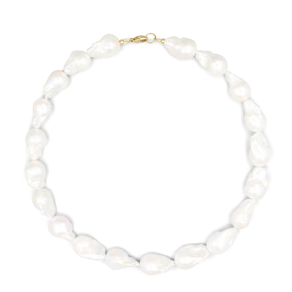 14K SOLID GOLD Baroque Pearl necklace | Pearl necklace 14K gold filled | Boho freshwater pearl necklace | pearl necklace | June birthday