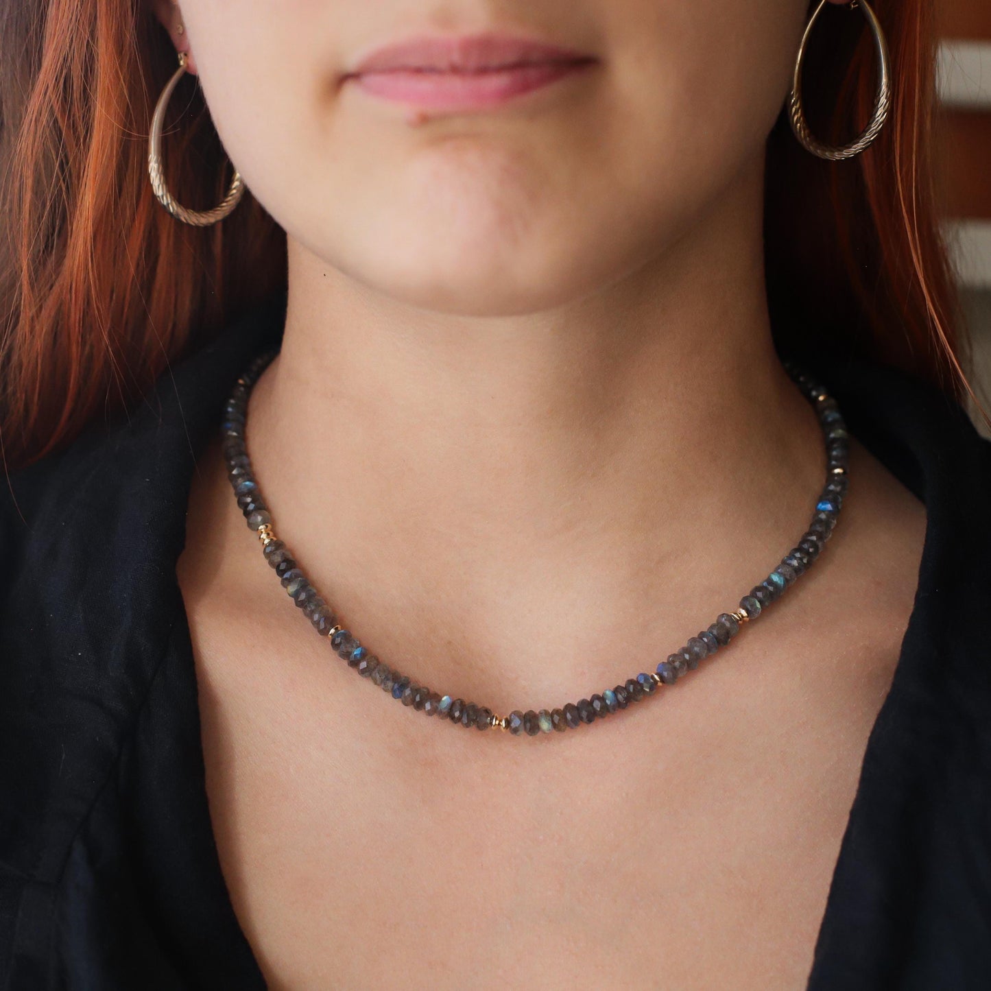 Labradorite flashy necklace