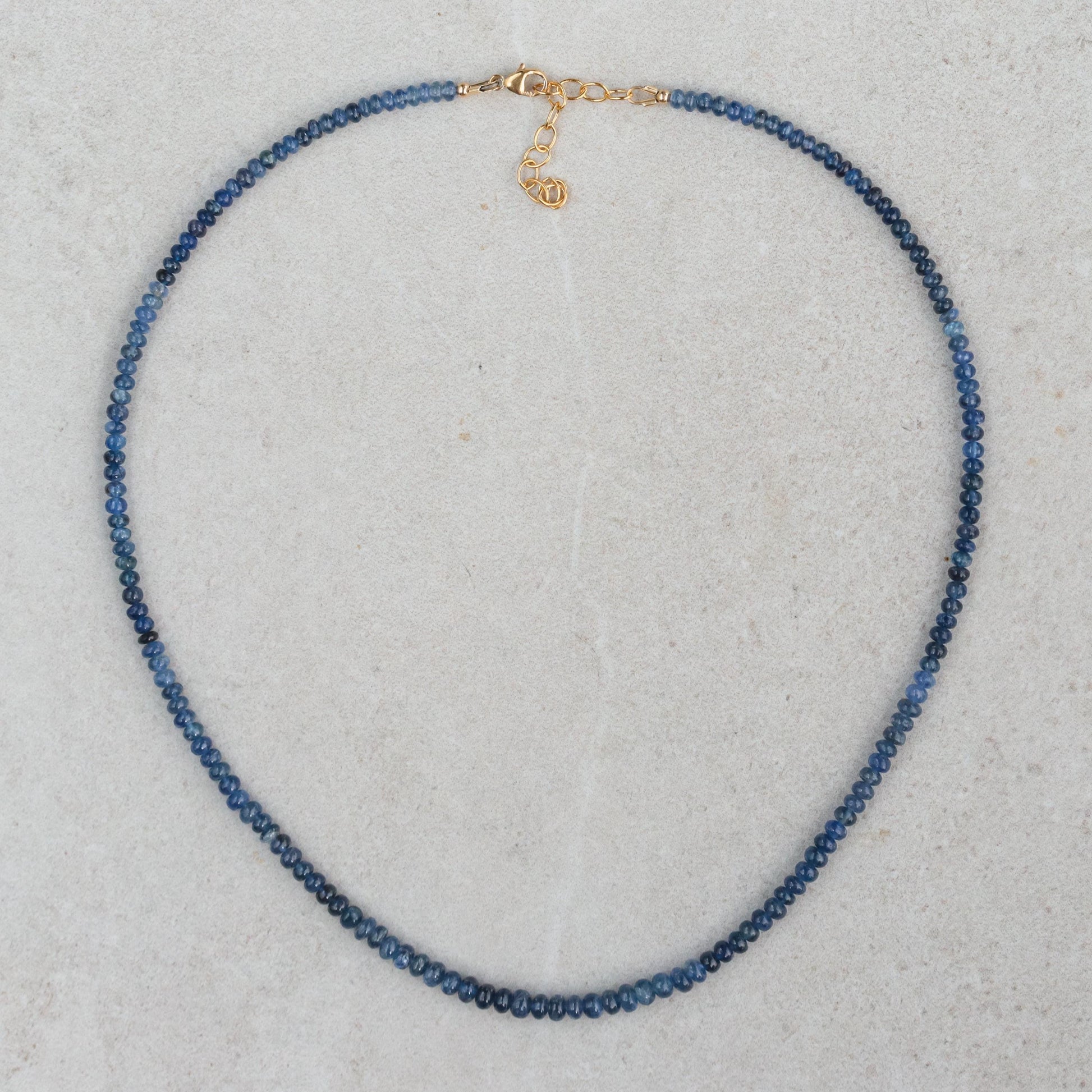 Blue Sapphire Necklace - Blue Sapphire Necklace - September Birthstone gift - Blue Sapphire Jewelry - blue sapphire beaded necklace