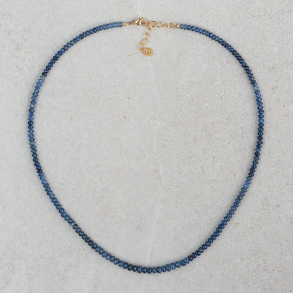 Blue Sapphire Necklace - Blue Sapphire Necklace - September Birthstone gift - Blue Sapphire Jewelry - blue sapphire beaded necklace