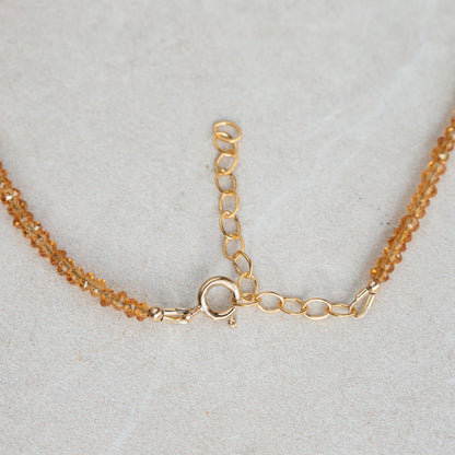 last one! genuine citrine necklace | 100% genuine natural citrine beaded necklace | dainty beaded natural citrine necklace