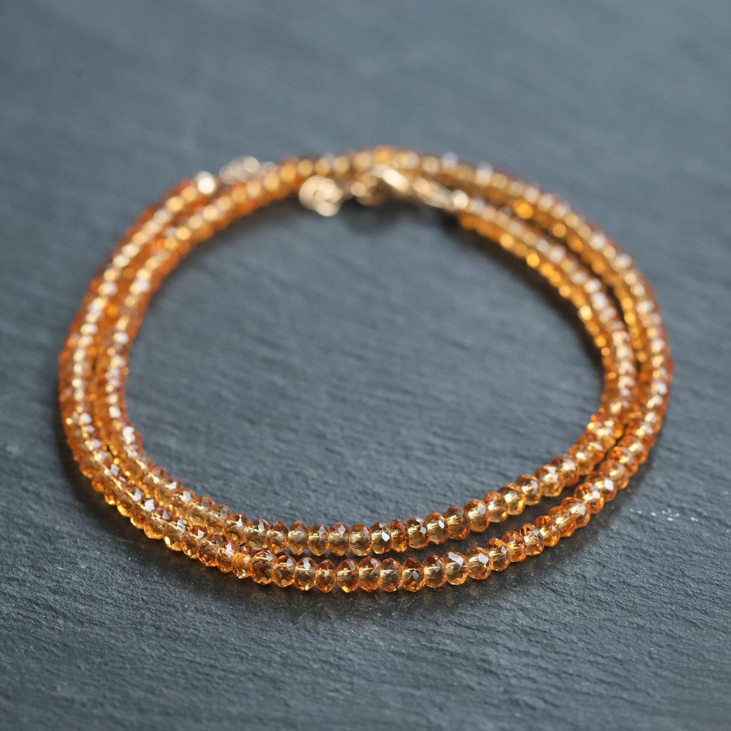 last one! genuine citrine necklace | 100% genuine natural citrine beaded necklace | dainty beaded natural citrine necklace