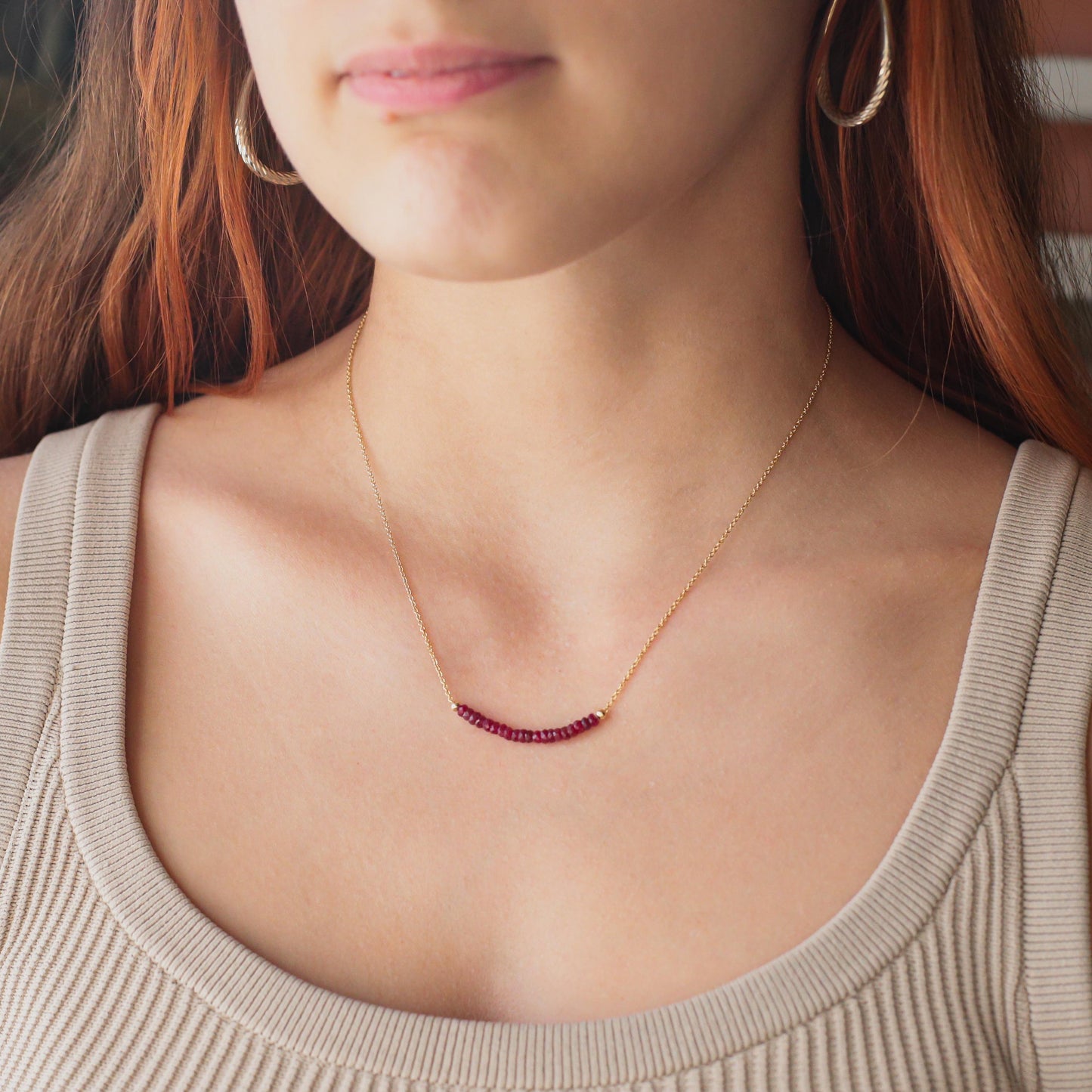 Longido Ruby necklace | Beaded ruby Longido Ruby necklace | Ruby necklace Longido Ruby | July birthstone necklace | ruby