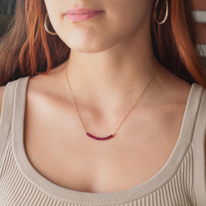 Longido Ruby necklace | Beaded ruby Longido Ruby necklace | Ruby necklace Longido Ruby | July birthstone necklace | ruby