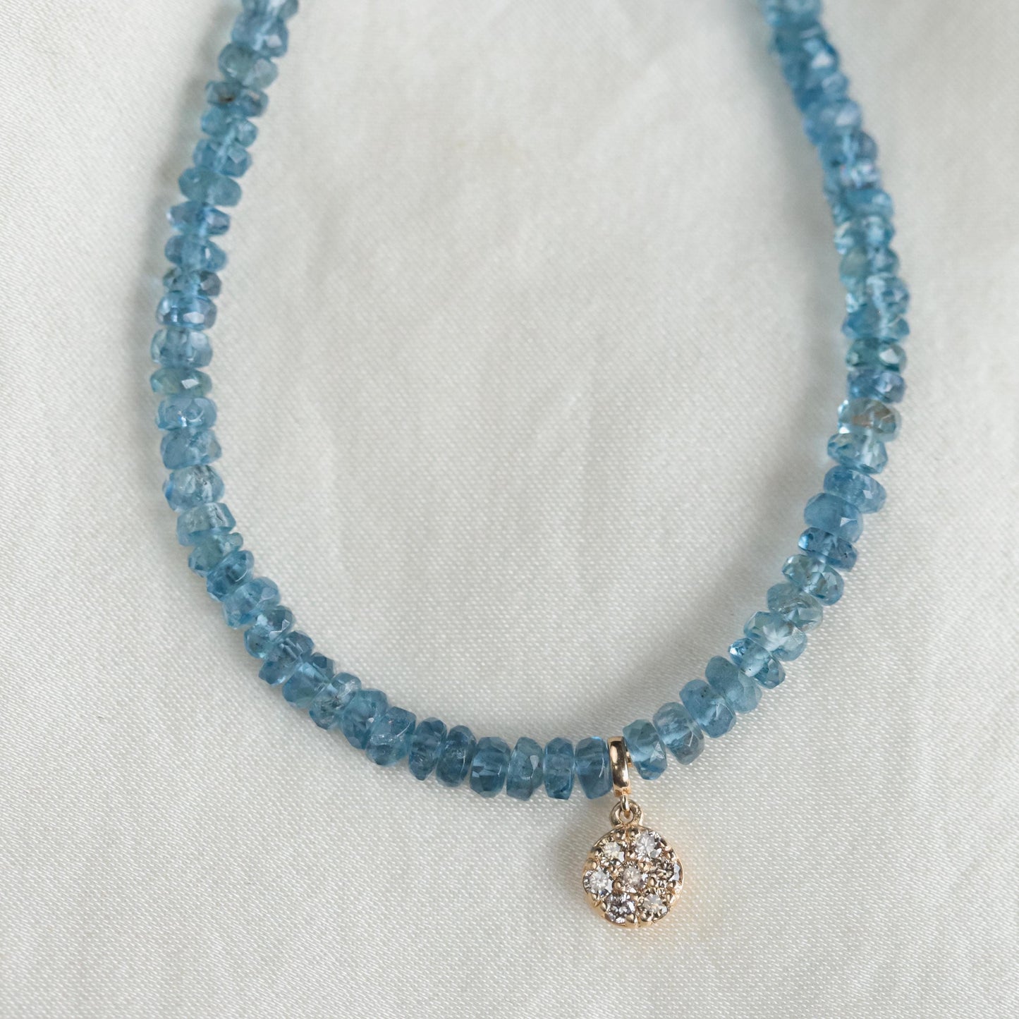 14K DIAMOND Santa Maria Aquamarine Necklace, March Birthstone, Women's Aquamarine Necklace, aquamarine, Natural Aquamarine, AAAA+ aquamarine