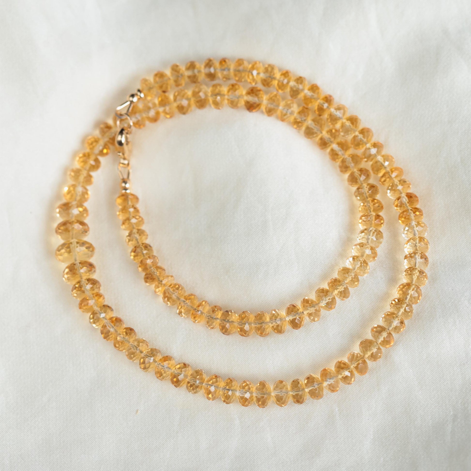AAAA+ Unheated genuine citrine necklace | 100% genuine natural citrine beaded necklace | dainty beaded natural citrine necklace