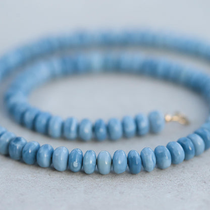 Blue opal necklace | Chunky Blue Beaded opal Necklace | Candy opal necklace | Statement opal | smooth opal necklace | opal necklace beaded