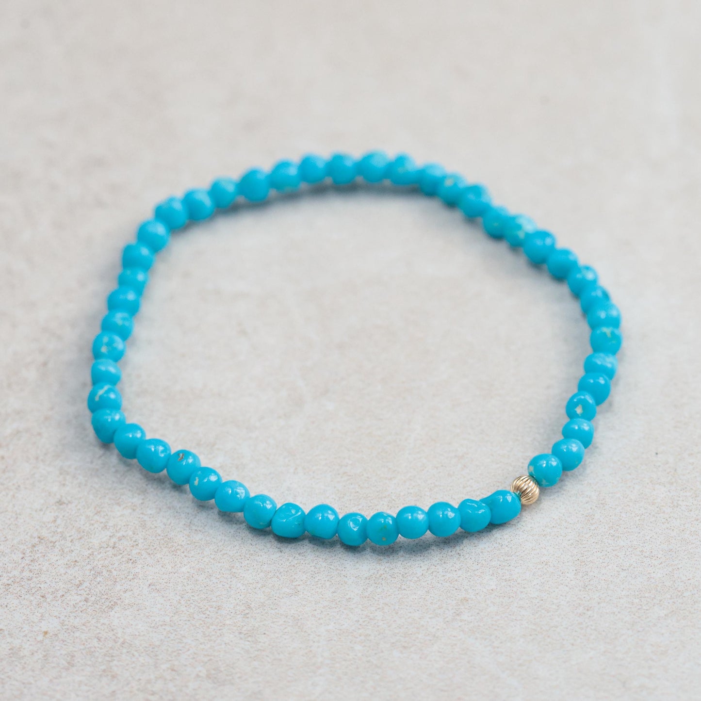 14K GOLD Turquoise Bracelet, All Natural Sleeping Beauty Turquoise Bracelet, Sleeping Beauty Turquoise Jewelry, December Birthstone