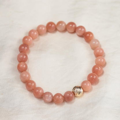 AAAA+ Peach Moonstone Bracelet 8mm | peach moonstone 8mm | natural moonstone bracelet | moonstone 8mm elastic | moonstone