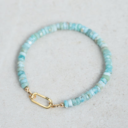 Dainty Larimar Bracelet | Dainty Larimar stacking bracelet | Larimar | genuine larimar bracelet | genuine larimar bracelet | natural larimar